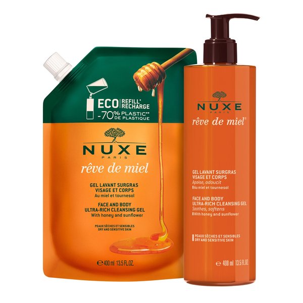 Gel lavant surgras visage et corps, Rêve de Miel® & sa recharge — 100 g