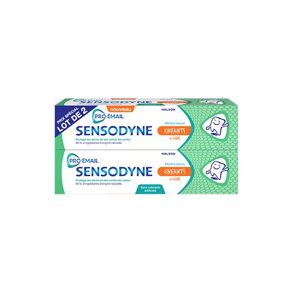 SENSODYNE ENFANTS 0-6 MENTHE LOT 2