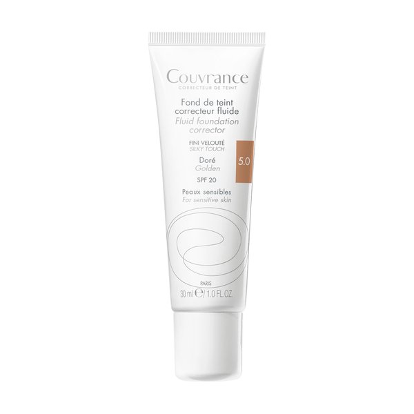 Eau Thermale Avène - Couvrance - Fond de Teint Correcteur Unifiant Fluide Doré N°4.5 - Peaux Dorées 30 ml