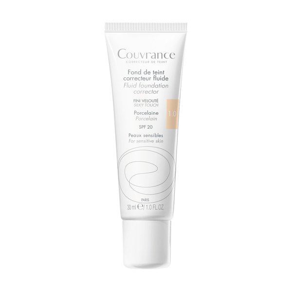 Eau Thermale Avène - Couvrance - Fond de Teint Correcteur Unifiant Fluide Porcelaine N°1.0 - Peaux Très Claires 30 ml