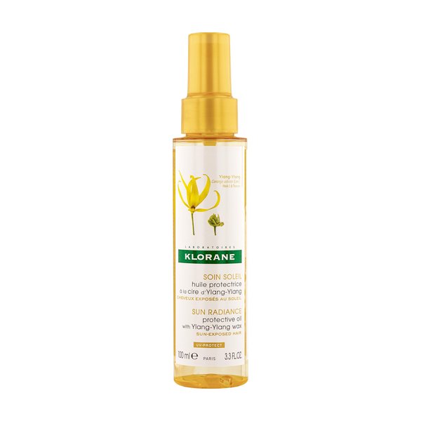 Klorane - Ylang-Ylang - Huile Protectrice Solaire à la Cire de Ylang-Ylang - Cheveux Exposés au Soleil 100 ml