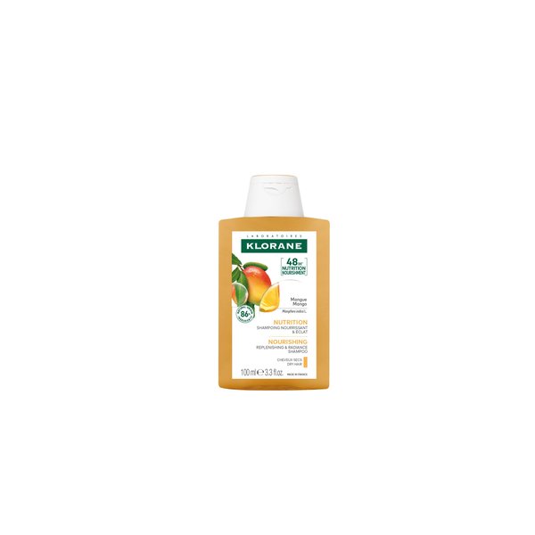 Klorane - Shampoing Nutrition et Éclat à la Mangue Médicinale - Cheveux Secs 100 ml