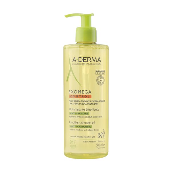A-Derma Huile Lavante Émolliente Anti-Démangeaisons Exomega Control 500 ml