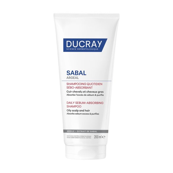 Ducray Shampooing Quotidien Sébo-Absorbant Shampoing Cheveux Gras Sabal Argeal 200 ml