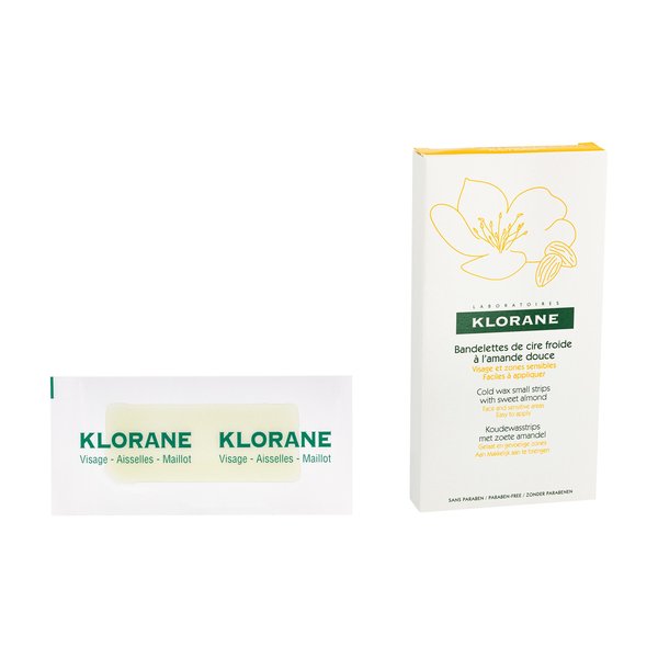 Klorane - Dépilatoire - Bandelettes de Cire Froide à L'amande Douce - Visage et Zones Sensibles